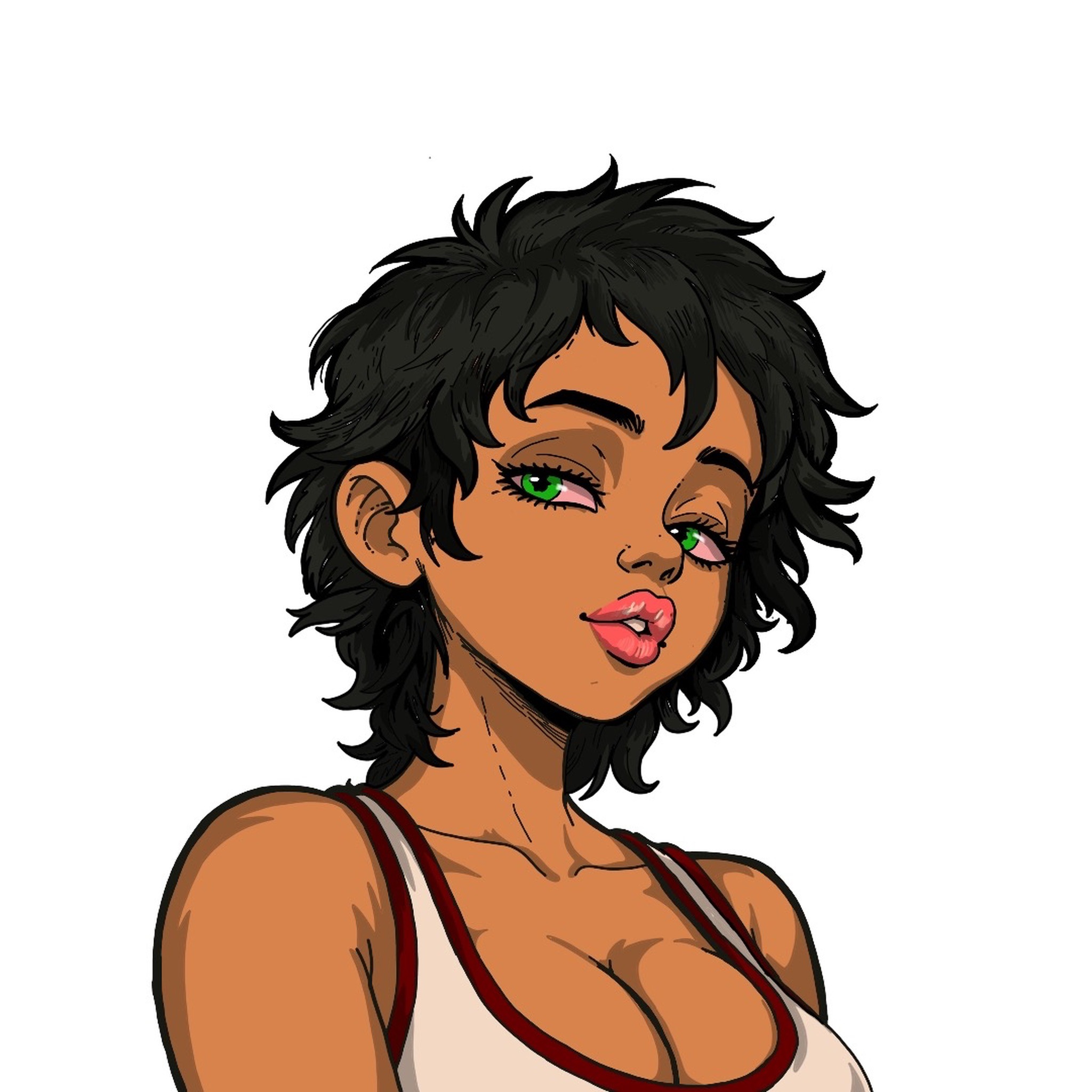 Black-haired Reefer on a white background