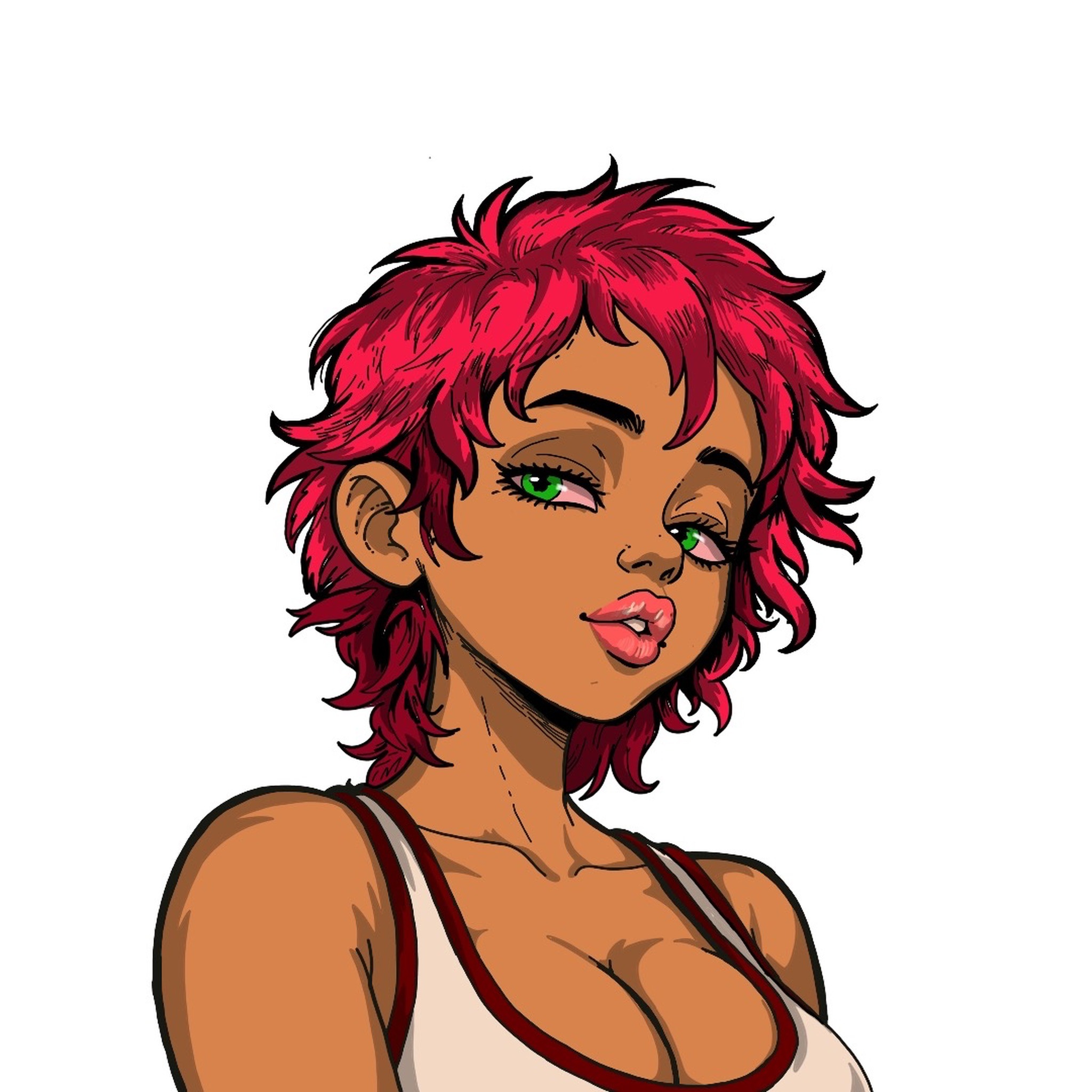 Red-haired Reefer on a white background